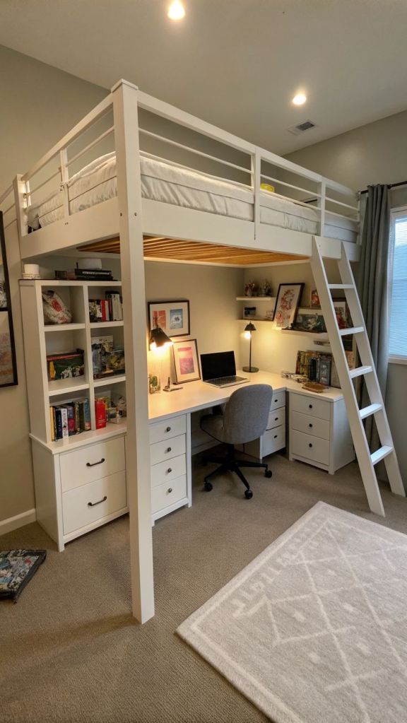 Classic Loft Bed with Desk