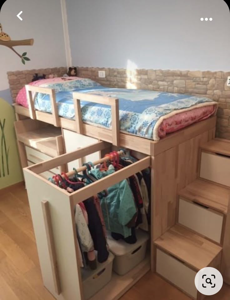 Loft Bed with Closet Underneath