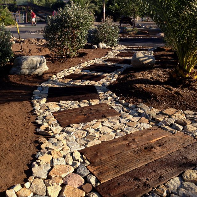 Framed Pallet Wood Pathway