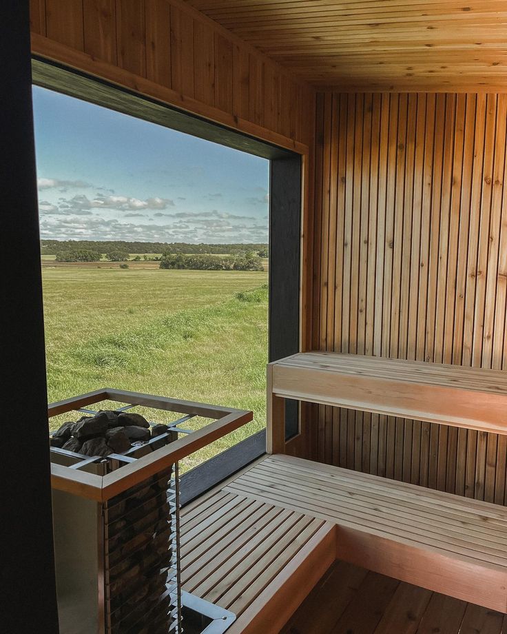 Sauna with a Glass Wall