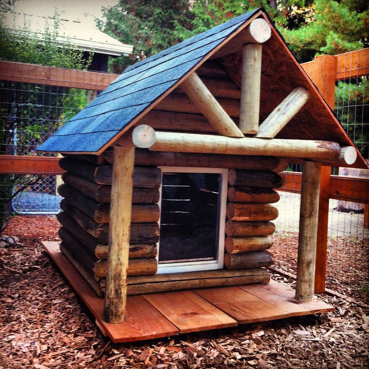 Log Cabin-Style Wooden Pet Bed