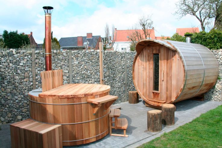Outdoor Sauna with a Hot Tub
