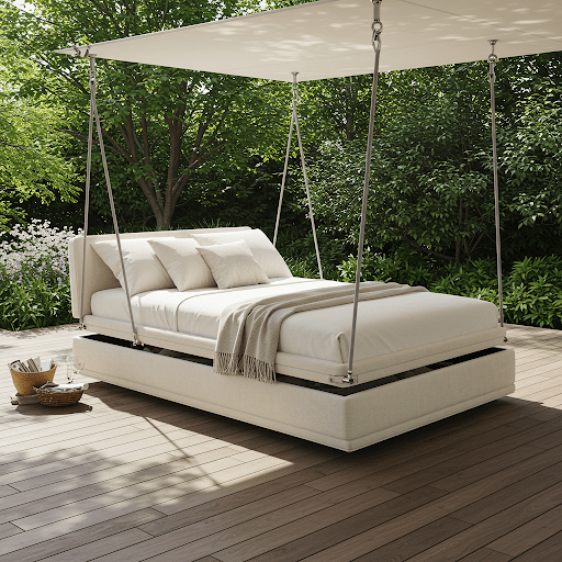 Luxury Swing Bed with Built-In Storage