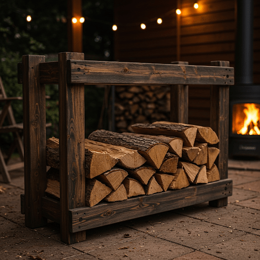 DIY Wooden Firewood Rack