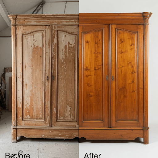 wooden wardrobe restoration
