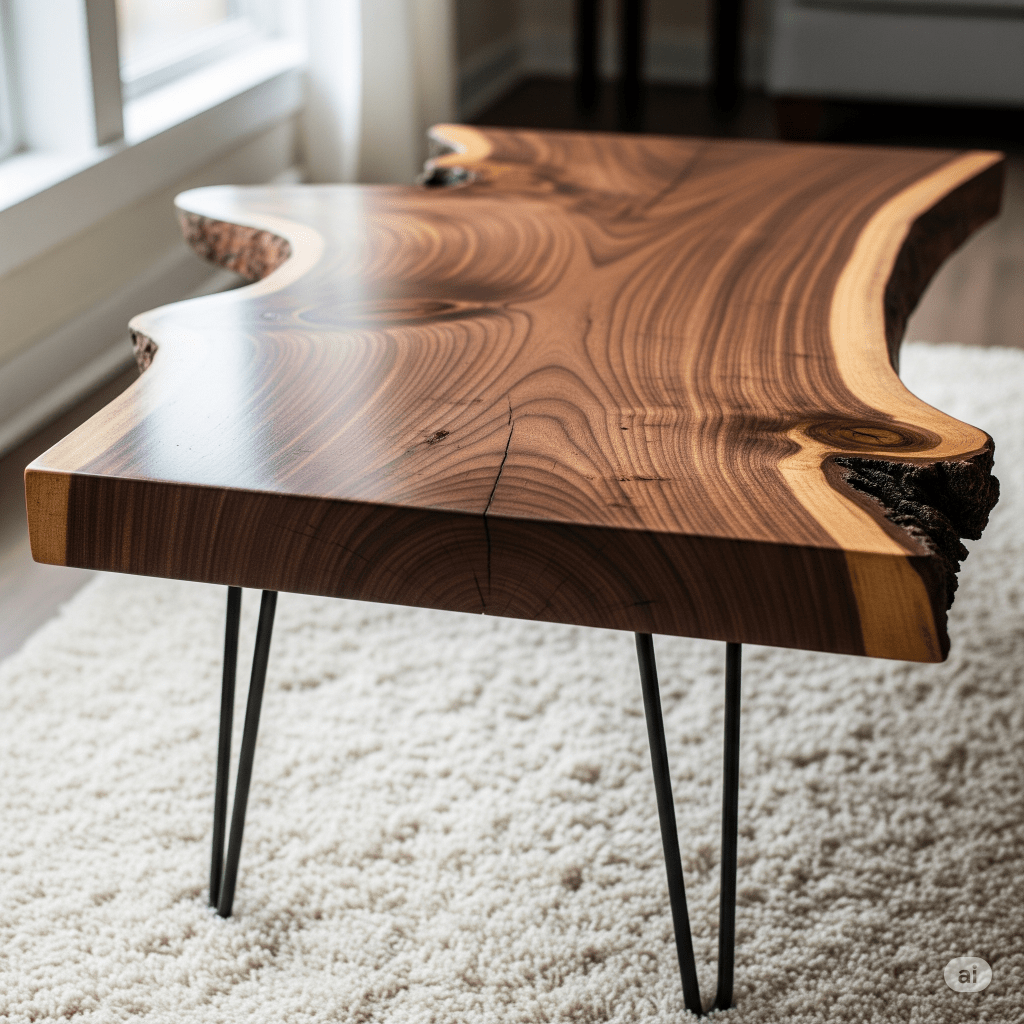 Live Edge Wood Slab Coffee Table